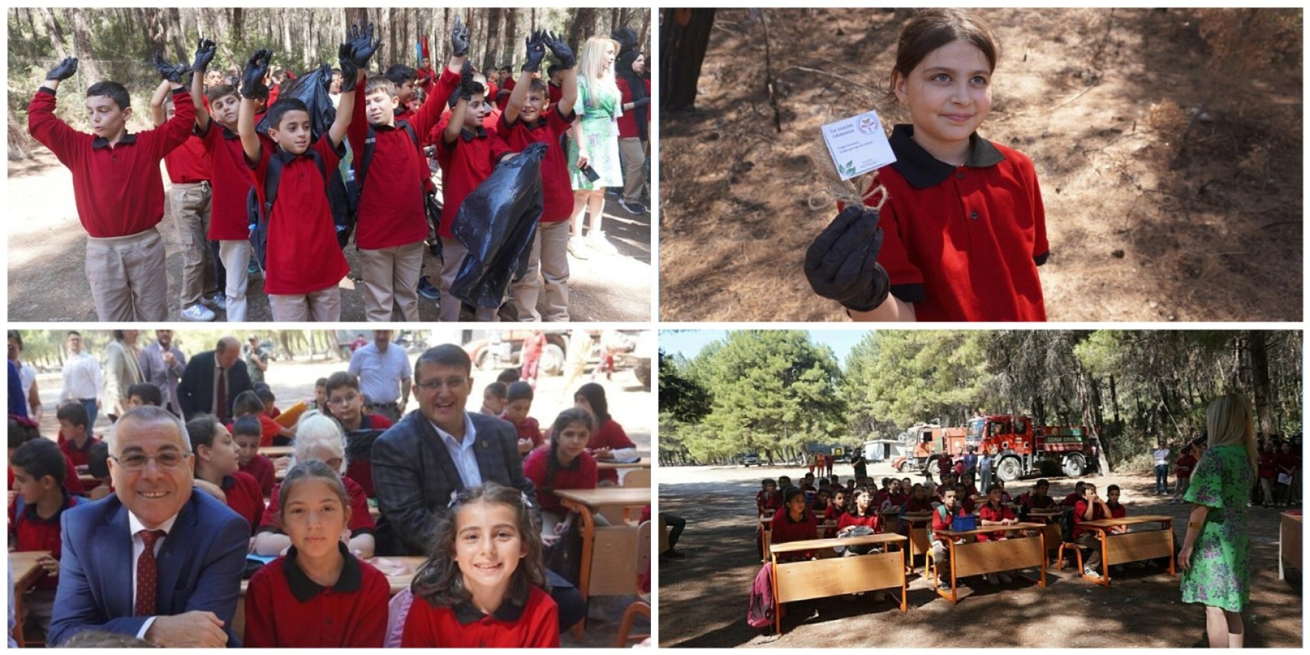 İzmir'de Öğrenciler, Yeni Eğitim Öğretim Yılının İlk Dersini Ormanda Yaptı